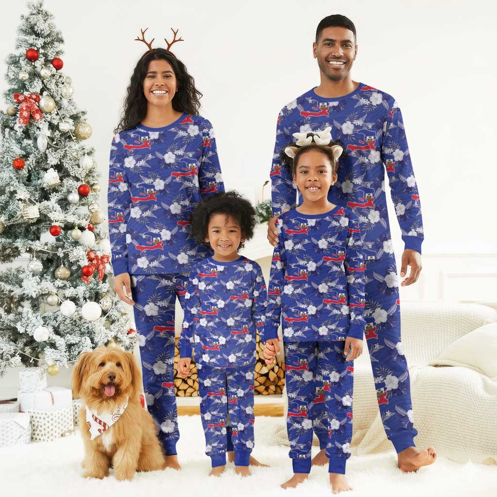 Afro-Haitians Christmas Pajama Set Ayiti Map and Rose Kayenn Tropical Style - Wonder Print Shop