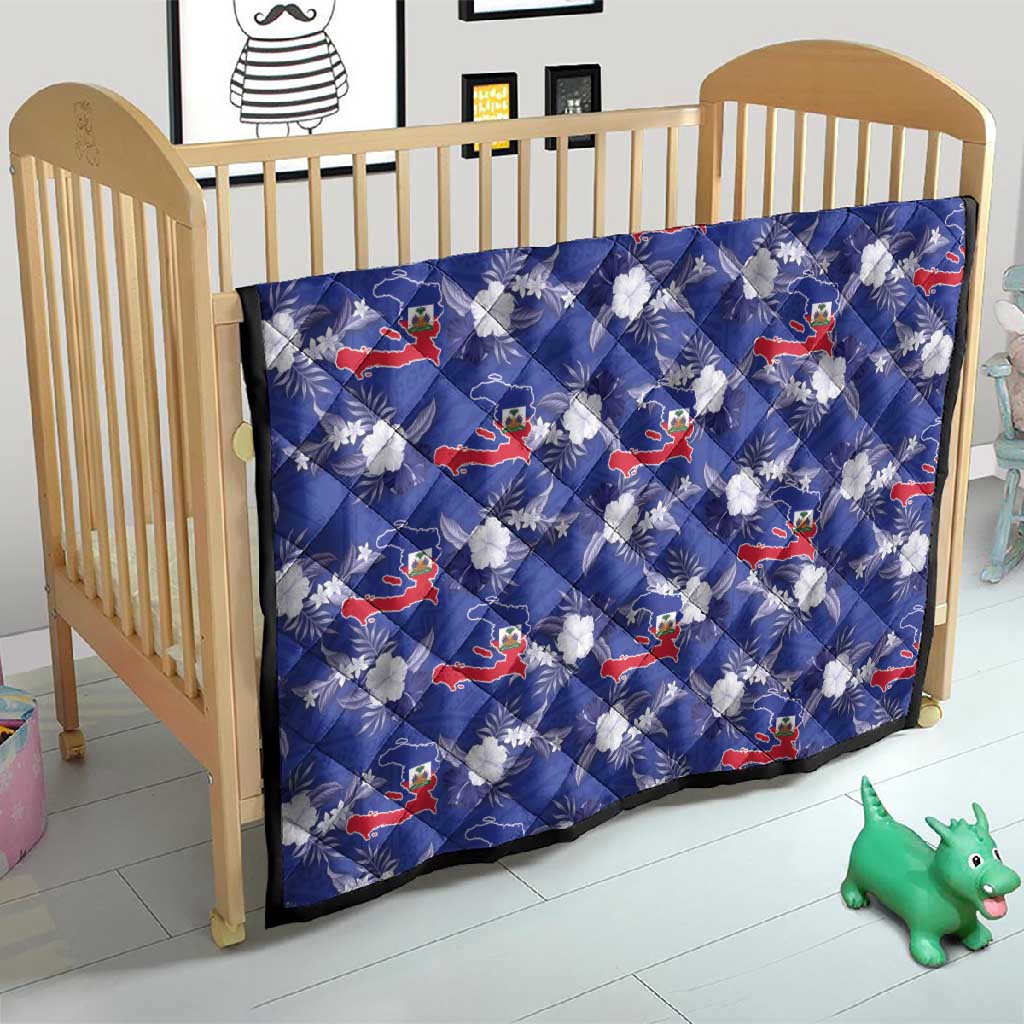 Afro-Haitians Quilt Ayiti Map and Rose Kayenn Tropical Style - Wonder Print Shop