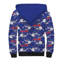 Afro-Haitians Sherpa Hoodie Ayiti Map and Rose Kayenn Tropical Style - Wonder Print Shop