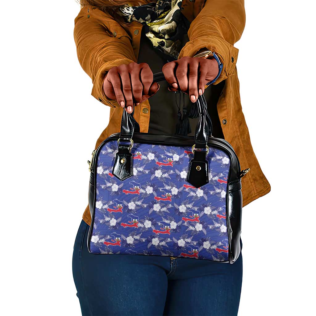 Afro-Haitians Shoulder Handbag Ayiti Map and Rose Kayenn Tropical Style - Wonder Print Shop