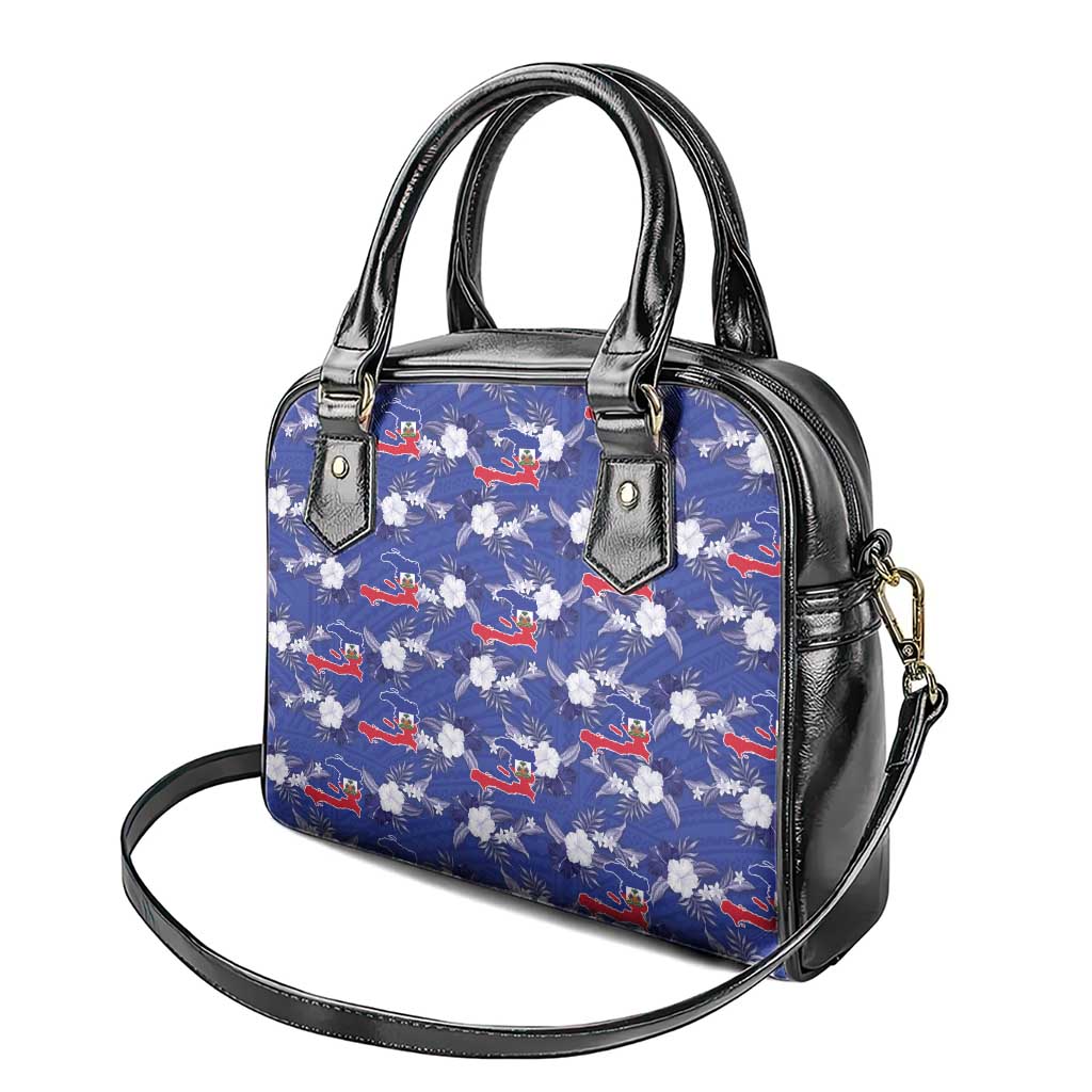 Afro-Haitians Shoulder Handbag Ayiti Map and Rose Kayenn Tropical Style - Wonder Print Shop