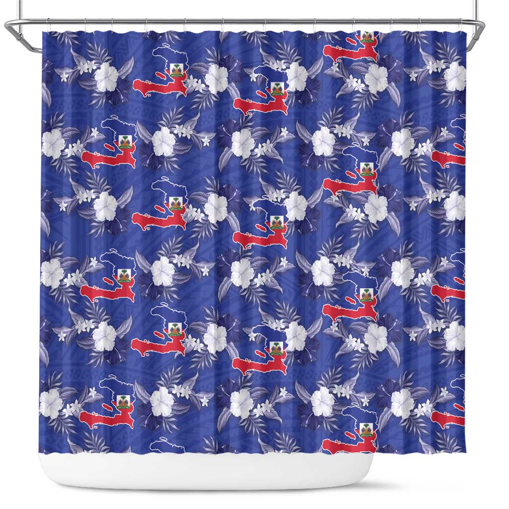 Afro-Haitians Shower Curtain Ayiti Map and Rose Kayenn Tropical Style - Wonder Print Shop