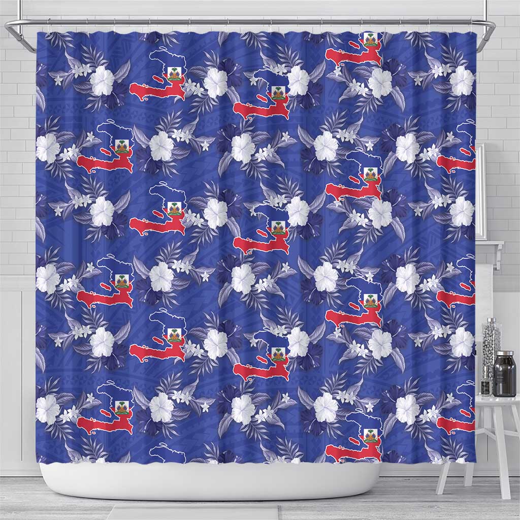 Afro-Haitians Shower Curtain Ayiti Map and Rose Kayenn Tropical Style - Wonder Print Shop