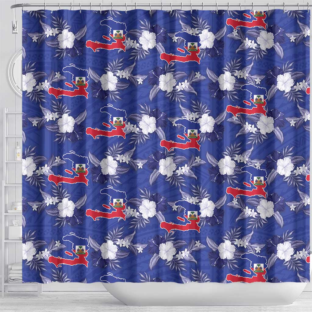 Afro-Haitians Shower Curtain Ayiti Map and Rose Kayenn Tropical Style - Wonder Print Shop