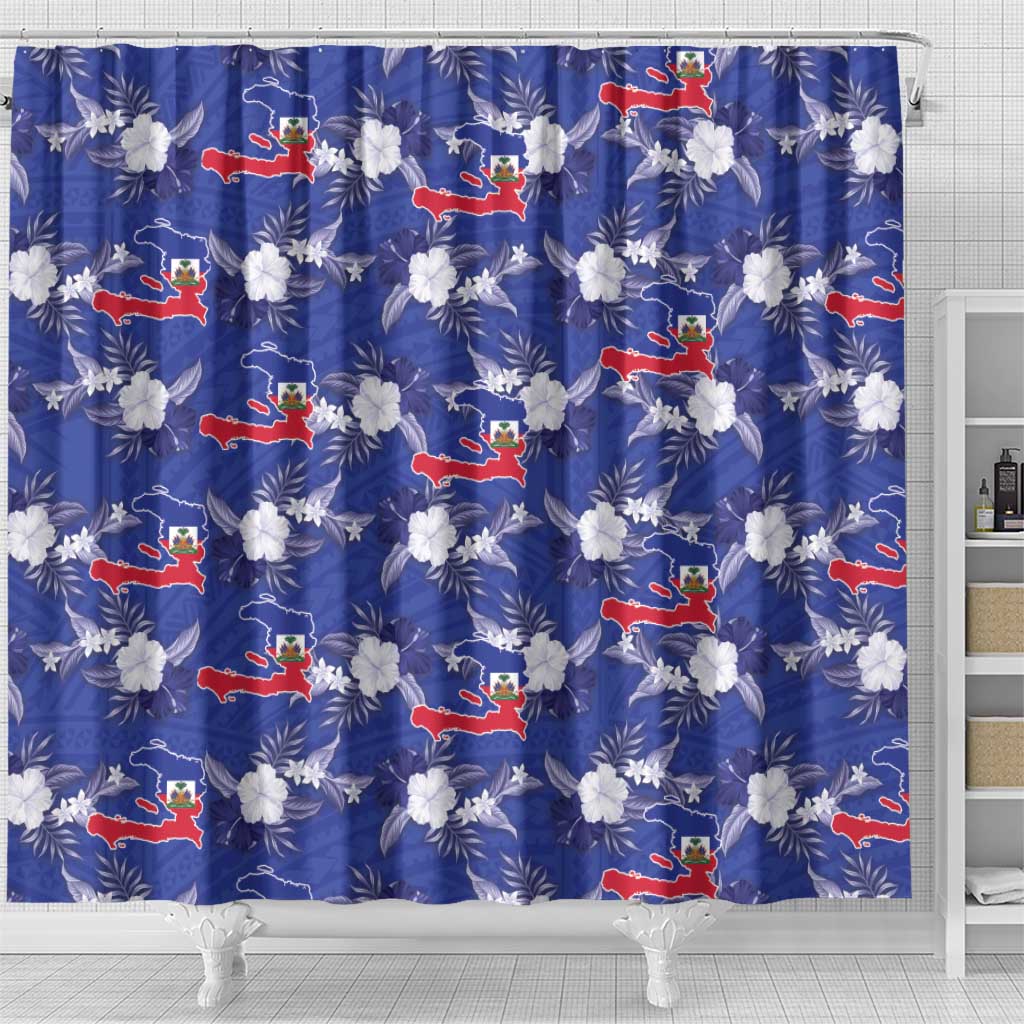 Afro-Haitians Shower Curtain Ayiti Map and Rose Kayenn Tropical Style - Wonder Print Shop