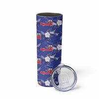 Afro-Haitians Skinny Tumbler Ayiti Map and Rose Kayenn Tropical Style - Wonder Print Shop