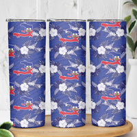 Afro-Haitians Skinny Tumbler Ayiti Map and Rose Kayenn Tropical Style - Wonder Print Shop