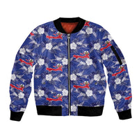 Afro-Haitians Sleeve Zip Bomber Jacket Ayiti Map and Rose Kayenn Tropical Style - Wonder Print Shop
