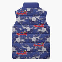 Afro-Haitians Sleeveless Puffer Jacket Ayiti Map and Rose Kayenn Tropical Style - Wonder Print Shop