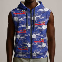 Afro-Haitians Sleeveless Zip Hoodie Ayiti Map and Rose Kayenn Tropical Style - Wonder Print Shop