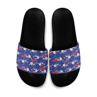 Afro-Haitians Slide Sandals Ayiti Map and Rose Kayenn Tropical Style - Wonder Print Shop