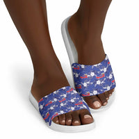 Afro-Haitians Slide Sandals Ayiti Map and Rose Kayenn Tropical Style - Wonder Print Shop