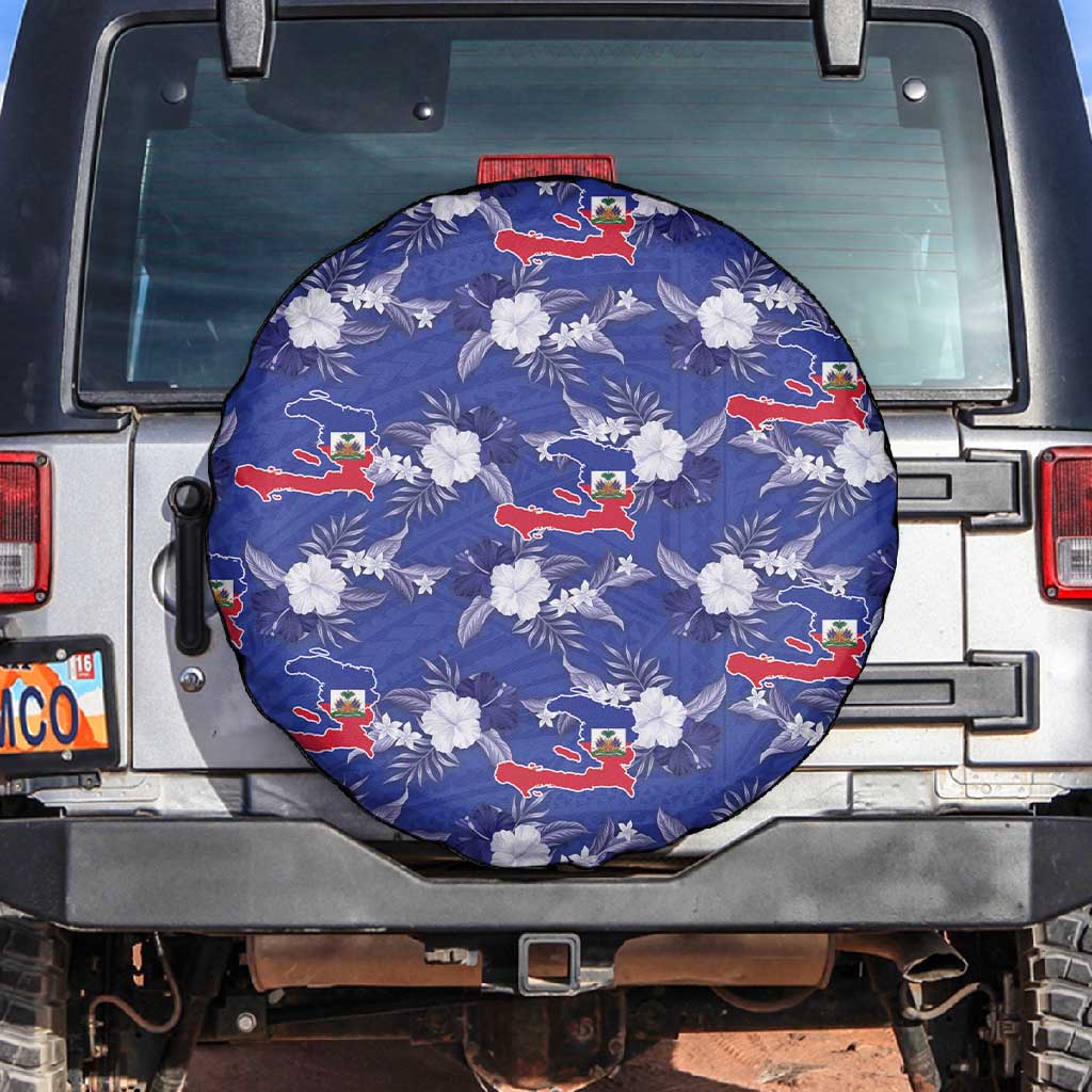 Afro-Haitians Spare Tire Cover Ayiti Map and Rose Kayenn Tropical Style - Wonder Print Shop
