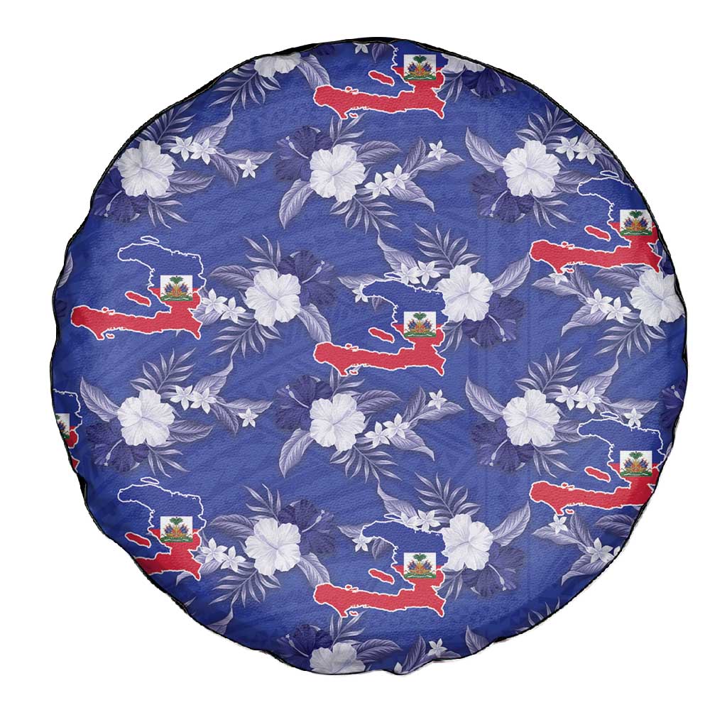 Afro-Haitians Spare Tire Cover Ayiti Map and Rose Kayenn Tropical Style - Wonder Print Shop