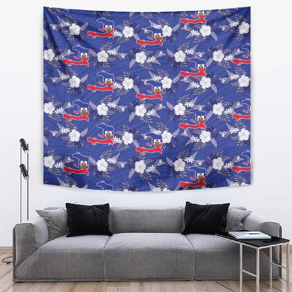 Afro-Haitians Tapestry Ayiti Map and Rose Kayenn Tropical Style - Wonder Print Shop