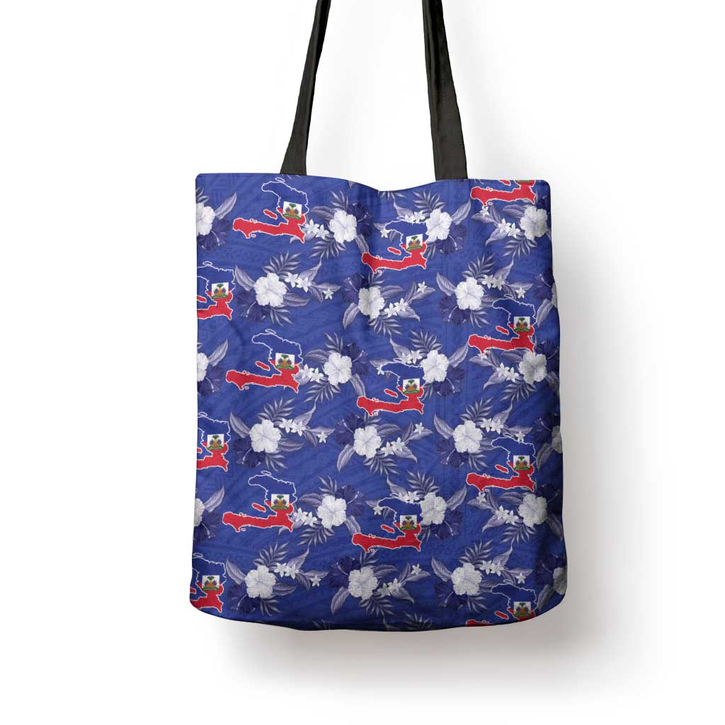 Afro-Haitians Tote Bag Ayiti Map and Rose Kayenn Tropical Style - Wonder Print Shop