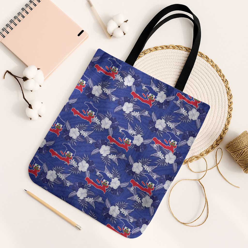 Afro-Haitians Tote Bag Ayiti Map and Rose Kayenn Tropical Style - Wonder Print Shop
