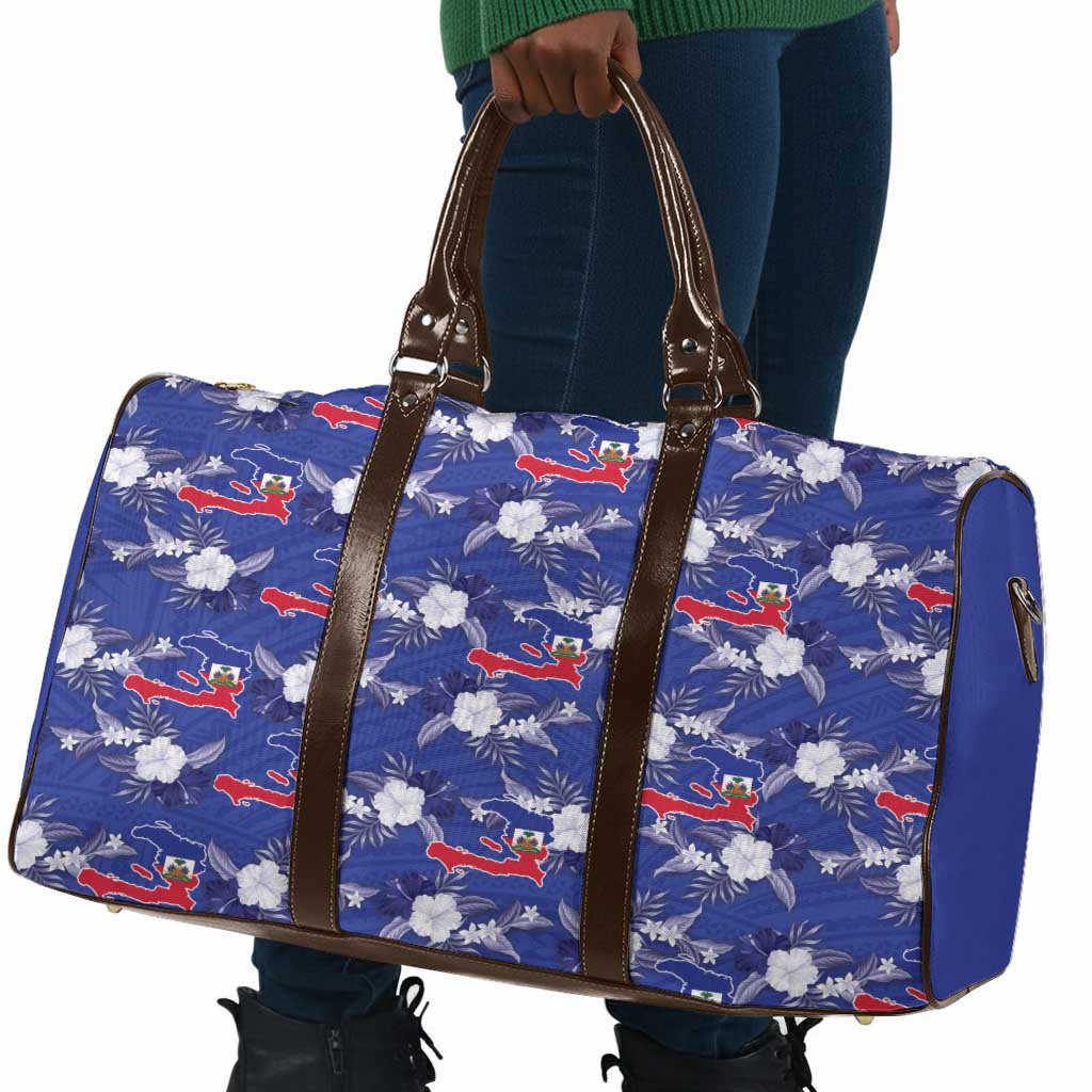 Afro-Haitians Travel Bag Ayiti Map and Rose Kayenn Tropical Style - Wonder Print Shop