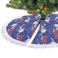 Afro-Haitians Tree Skirt Ayiti Map and Rose Kayenn Tropical Style - Wonder Print Shop