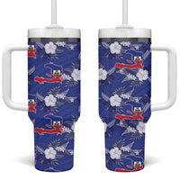 Afro-Haitians Tumbler With Handle Ayiti Map and Rose Kayenn Tropical Style - Wonder Print Shop