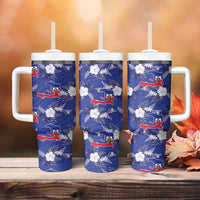 Afro-Haitians Tumbler With Handle Ayiti Map and Rose Kayenn Tropical Style - Wonder Print Shop