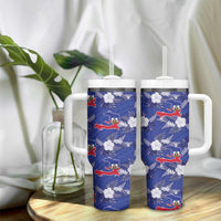 Afro-Haitians Tumbler With Handle Ayiti Map and Rose Kayenn Tropical Style - Wonder Print Shop