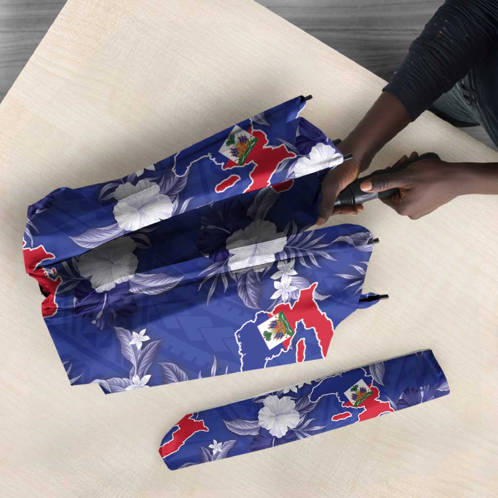 Afro-Haitians Umbrella Ayiti Map and Rose Kayenn Tropical Style - Wonder Print Shop