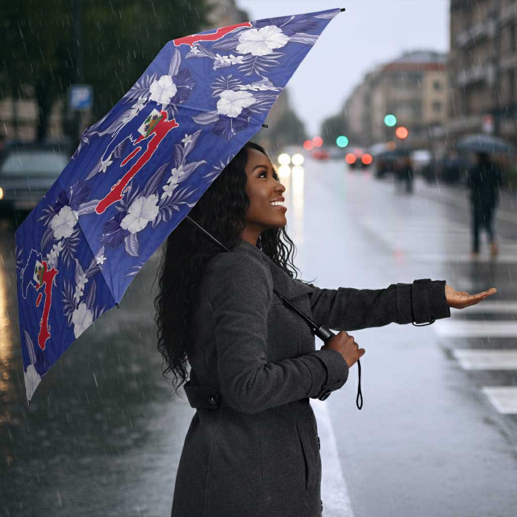 Afro-Haitians Umbrella Ayiti Map and Rose Kayenn Tropical Style - Wonder Print Shop