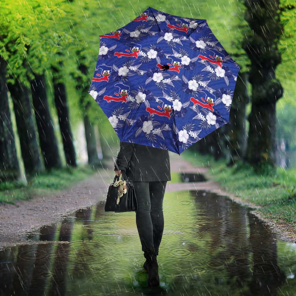Afro-Haitians Umbrella Ayiti Map and Rose Kayenn Tropical Style - Wonder Print Shop