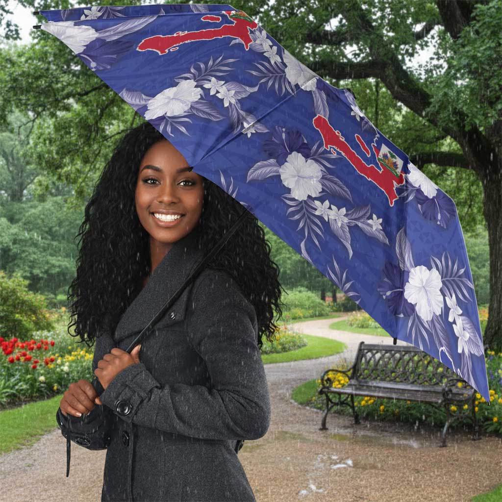 Afro-Haitians Umbrella Ayiti Map and Rose Kayenn Tropical Style - Wonder Print Shop