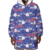 Afro-Haitians Wearable Blanket Hoodie Ayiti Map and Rose Kayenn Tropical Style - Wonder Print Shop