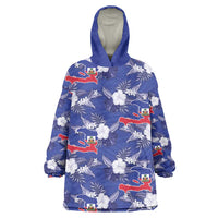Afro-Haitians Wearable Blanket Hoodie Ayiti Map and Rose Kayenn Tropical Style - Wonder Print Shop