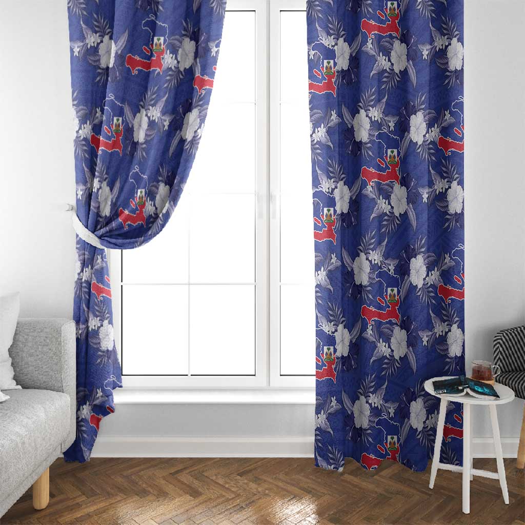 Afro-Haitians Window Curtain Ayiti Map and Rose Kayenn Tropical Style - Wonder Print Shop