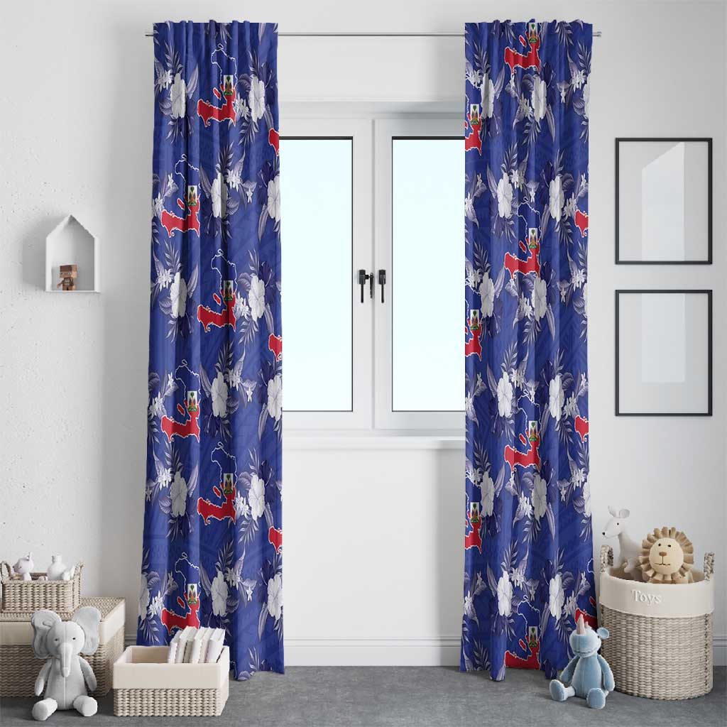 Afro-Haitians Window Curtain Ayiti Map and Rose Kayenn Tropical Style - Wonder Print Shop