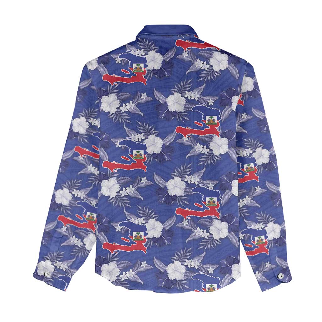 Afro-Haitians Women Casual Shirt Ayiti Map and Rose Kayenn Tropical Style - Wonder Print Shop