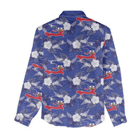 Afro-Haitians Women Casual Shirt Ayiti Map and Rose Kayenn Tropical Style - Wonder Print Shop