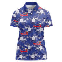 Afro-Haitians Women Polo Shirt Ayiti Map and Rose Kayenn Tropical Style LT14