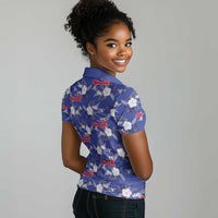 Afro-Haitians Women Polo Shirt Ayiti Map and Rose Kayenn Tropical Style LT14