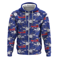 Afro-Haitians Zip Hoodie Ayiti Map and Rose Kayenn Tropical Style - Wonder Print Shop