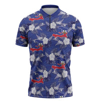 Afro-Haitians Zipper Polo Shirt Ayiti Map and Rose Kayenn Tropical Style - Wonder Print Shop