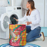 Grenada Independence Day Laundry Basket Tropical Dove Bougainvillea Madras Pattern