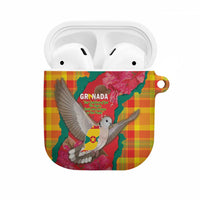 Grenada Independence Day AirPods Case Tropical Dove Bougainvillea Madras Pattern