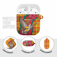 Grenada Independence Day AirPods Case Tropical Dove Bougainvillea Madras Pattern