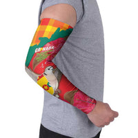 Grenada Independence Day Personalized Arm Sleeves Tropical Dove Bougainvillea Madras Pattern