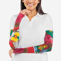 Grenada Independence Day Personalized Arm Sleeves Tropical Dove Bougainvillea Madras Pattern