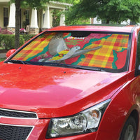 Grenada Independence Day Auto Sun Shade Tropical Dove Bougainvillea Madras Pattern