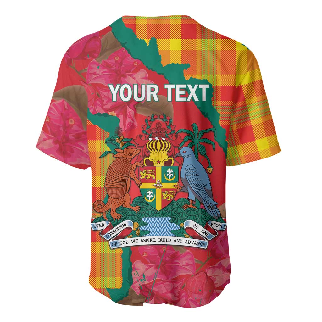 Grenada Independence Day Personalized Baseball Jersey Tropical Dove Bougainvillea Madras Pattern