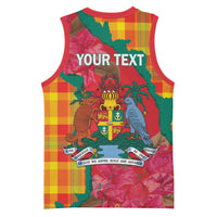 Grenada Independence Day Personalized Basketball Jersey Tropical Dove Bougainvillea Madras Pattern