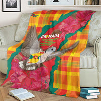 Grenada Independence Day Blanket Tropical Dove Bougainvillea Madras Pattern