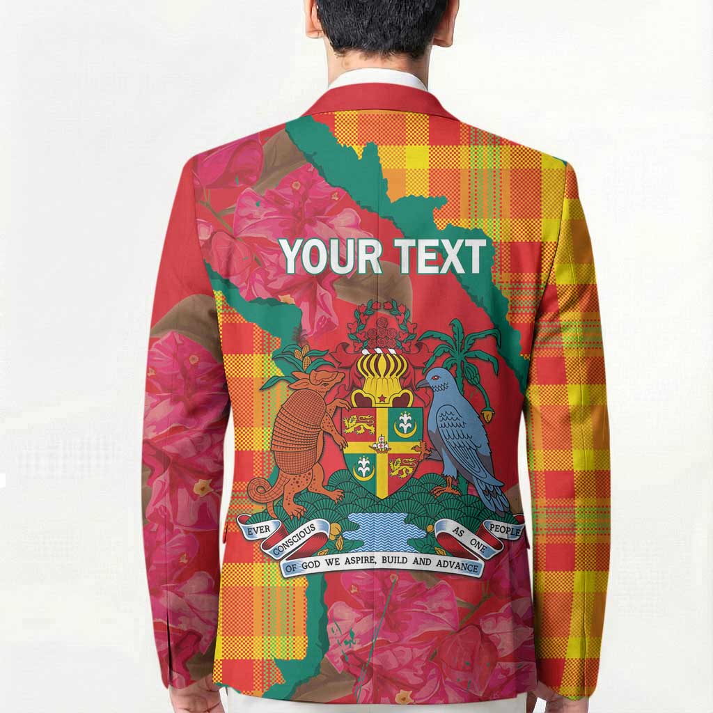 Grenada Independence Day Personalized Blazer Tropical Dove Bougainvillea Madras Pattern